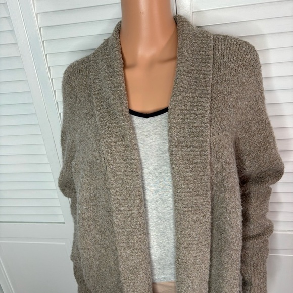 360 SWEATER Beige Long Sleeve Open Front Cardigan Size Small - Picture 2 of 8